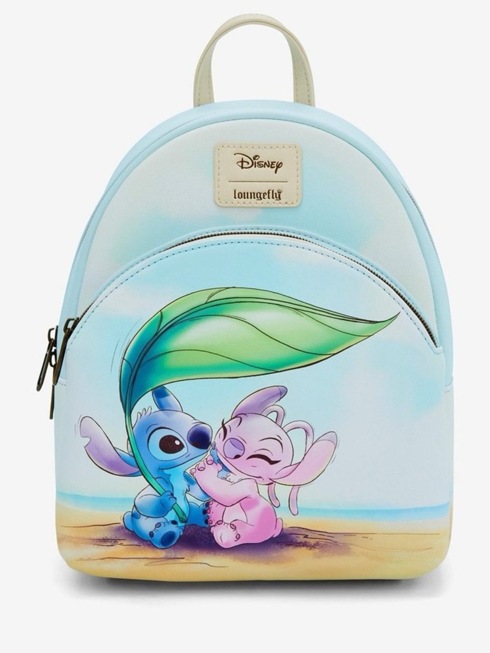 Loungefly Disney Blue Pink Stitch Angel Beach Date Mini Backpack